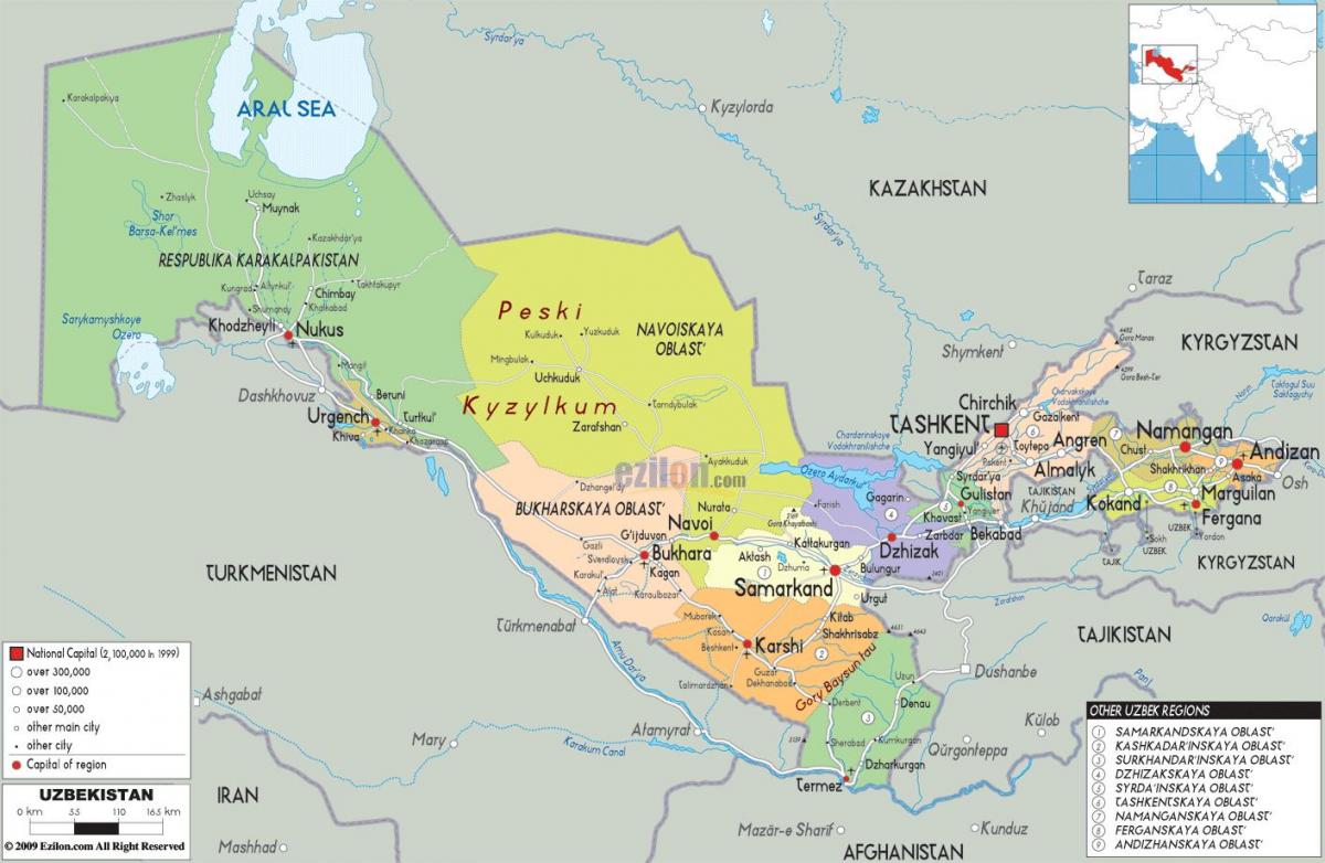 harta Uzbekistan