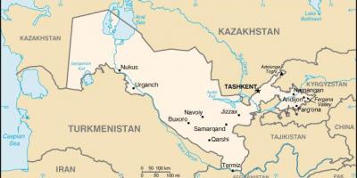 Harta Uzbekistan orașe