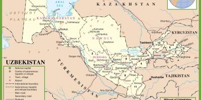 Harta Uzbekistan politice 